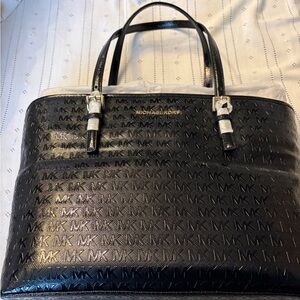Michael Kors Black and Gold Logo Tote NWT